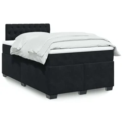 Box spring postelja z vzmetnico črna 120x190 cm žamet