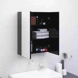 Kupaonski ormarić s ogledalom 60x15x75 cm MDF antracit