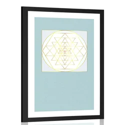 Plakat s paspartujem in modernim vzorcem - 30x45 silver