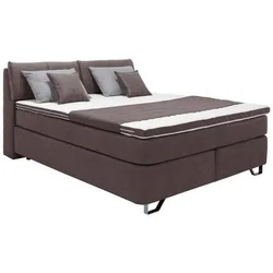 Mömax Postelja Boxspring Tabea, Temno Rjava, 160x200