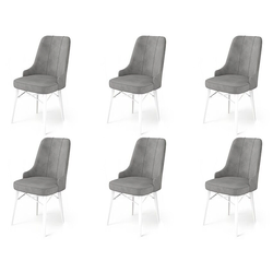 Hanah Home Set stolica Pare, 46x94x46 cm, 6 komada, Sivo-bela