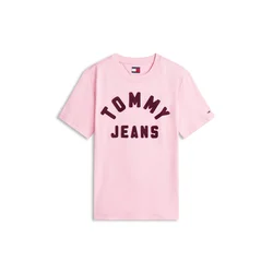Tommy Jeans Majica roza/vinsko rdeča