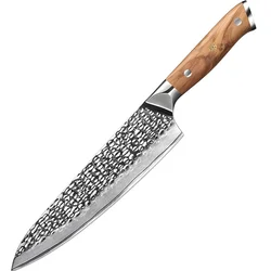 Damaskasti kuhinjski nož ZA-37483 - Chef / Smeđa KP37483
