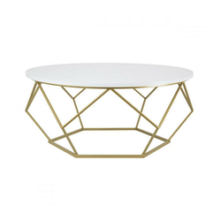 Klubska mizica DIAMOND 41,5x90 cm zlata/bela