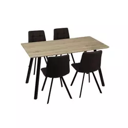 TRPEZARIJSKI STO SA GARNITUROM antracit, crna, boja hrasta drvo, metal, tekstil, pločasti materijal