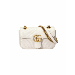 Gucci-white GG Marmont matelassé mini bag-women-White