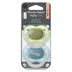Tommee Tippee tolažilna duda - silikon , nočna, 0-6m, M, 2/1