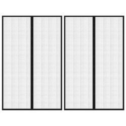 vidaXL Zavesa proti mrčesu 2 kosa z magnetnimi bloki črna 220x130 cm