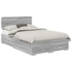 Vidaxl Konstrukcija postelje Siva Sonoma 120 x 200 cm Konstruiran les
