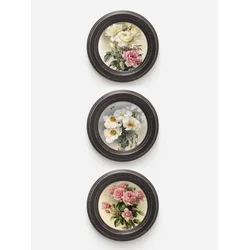 Home Gallery Set od 3 mini slike Ruže u smeđem okviru 17.5cm