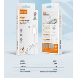 Kabel LDNIO LS891 25W Fast USB na Type-C beli 1m