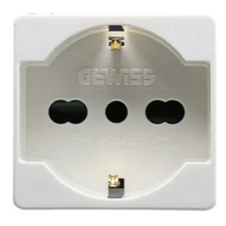 Gewiss Vtičnica 2P+E italijanski/nemški standard 16A 250V bela GW20246