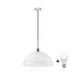 LED luster na sajli 1xE27/60W/230V bela/crvena