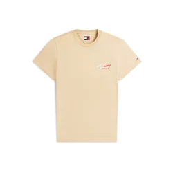 Tommy Jeans Majica bež/rdeča/bela