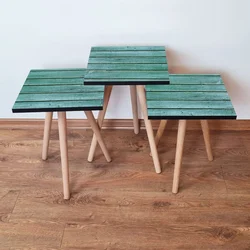 Hanah Home Set klub stočića 3Shp8, 3 komada, Šarena