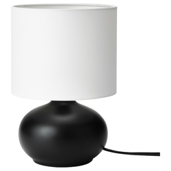 TVÄRFOT Stona lampa, crna/bela