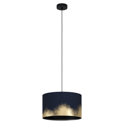 Eglo 39973 - Luster na kablu CASUARITA 1xE27/40W/230V prečnik 38 cm plava/zlatna