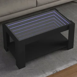 Stolić za kavu LED crni 93x53x45 cm od konstruiranog drva