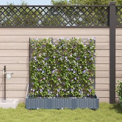 Vrtna saksija 3 pcs Svijetlo siva 120 x 40 x 126 cm Plastika