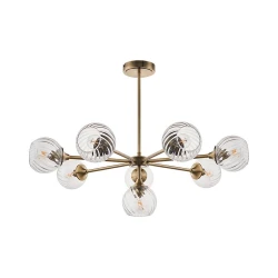 Endon 103172 - Luster na štapu ALLEGRA 8xE14/7W/230V mesing/prozirno