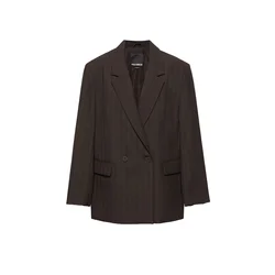 Pull&Bear Blazer CRUZADA temno rjava/bela