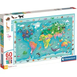 Clementoni - Puzzle Zemljevid divjih živali 60 maxi - 40 - 99 kosov