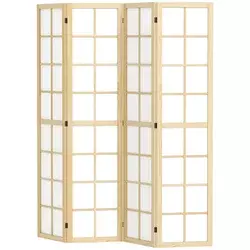 Homestar Prostorilni razdelilnik 4 paneli 160x170 cm naravni