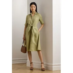 Lanena obleka Lauren Ralph Lauren