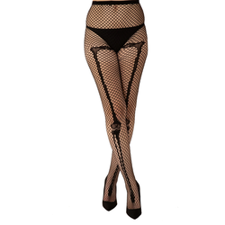 Hlačne nogavice PAMELA MANN - Skeleton Bone Net - Black - PM1115