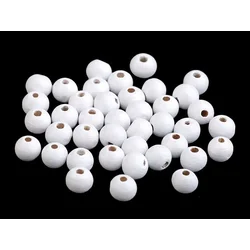 Lesene kroglice O8 mm - bele (20 g)