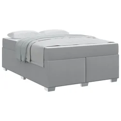 Vidaxl Konstrukcija postelje Svetlo siva 160 x 200 cm blago