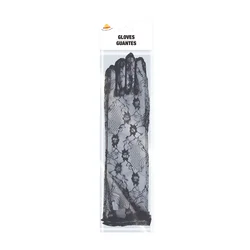 Guirca Črne čipkaste rokavice 22 cm