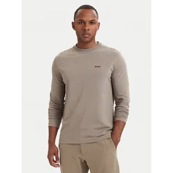BOSS Majica z dolgimi rokavi 50506365 Temno bež Regular Fit