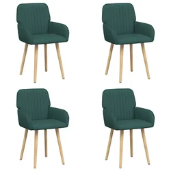 Trpezarijske stolice 4 pcs Tkanina Tamnozelena