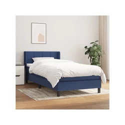 Den Box spring postelja z vzmetnico modra 90x190 cm blago