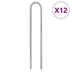 Klinovi za šator U-oblika 12 kom 30 cm O 7 mm pocinčani čelik