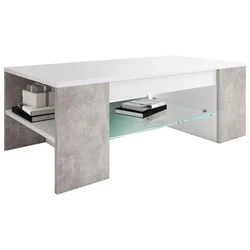 MID.YOU Klubska Miza Tunas, Bela, Beton