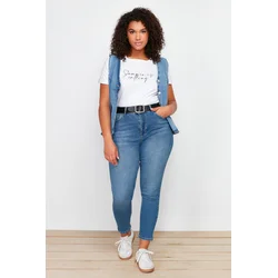 Trendyol Curve Dark Blue Super High Waist Skinny Jeans