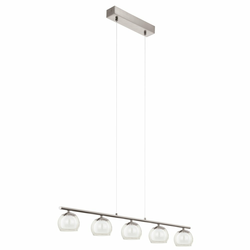 Eglo Ascolese visilica/5, led, 5x3,3w,  nikl-mat/amber/bela