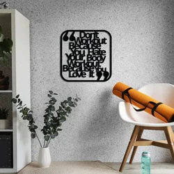 Wallity Zidna dekoracija Dont Workout, 50 x 50 cm, Crna