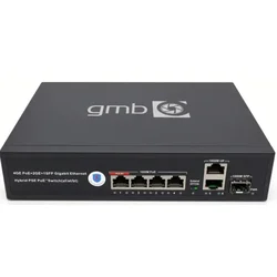 GEMBIRD GMB POE -GS1006PTS1 Switch, IEEE802.3af/at/bt, 4 PoE 100/1000M, 2 UP-link 100/1000M, 52V 120W ,30W/P