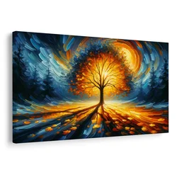 Slika drevesa življenja sredi temnega gozda - 30x20