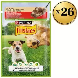 Friskies Vlažna hrana za pse, Adult dog prelivi u sosu Govedina, 26x85g