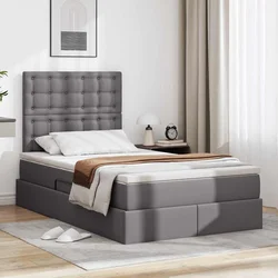 Krevet s od storage s madracem Siva 120 x 200 cm Lažna koža