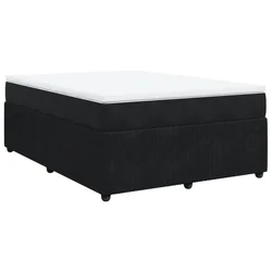 Vidaxl Box spring postelja z vzmetnico črna 140x200 cm žamet