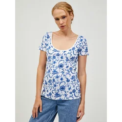 Blue and white patterned T-shirt ORSAY