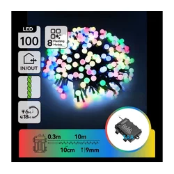 Aigostar - LED spoljašnji božićni niz 100xLED/8 funkcija 10,3m IP44 višebojni