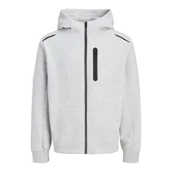 Jack & Jones dukserica Fusion sa kapuljačom i rajsferšlusom za muškarce, svetlosiva