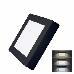 Solight WD171-B- LED plafonsko svetlo LED/12W/230V 3000/4000/6000K crno, kvadratno