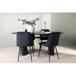 Venture Design Jedilna miza in stol Isolde Night 180x90x75 cm črna